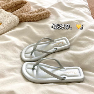 Soft Star River Silver Flip Flops for Women Ins Summer Anti-Slip Outdoor Beach Sandals with Flat Heel K-Style Design