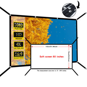 The new projection screen with an extended hanging hole of 60-150 inches supports 4K high-definition projection
