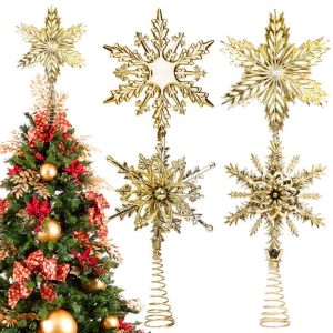 ตกแต่งคริสต์มาสรูปดาวประดับต้นคริสต์มาสสีทองแวววาวอุปกรณ์ตกแต่งต้นคริสต์มาสบ้านอุปกรณ์ปาร์ตี้ปีใหม่