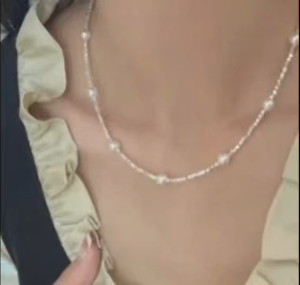 Viviann Original S925 Sterling Silver Sky Star Pearl Necklace Collar Chain Pearl String Choker Necklace Korean Fashion Jewelry Clavicle Chain For Woman Accessories Wedding Neck Jewelry
