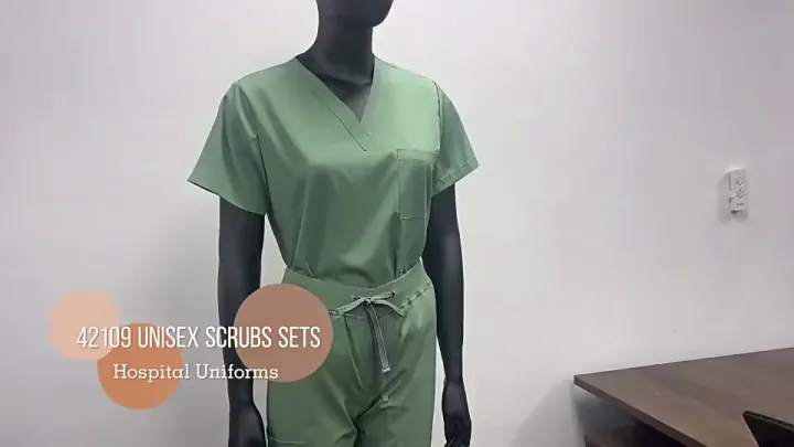 【XS-XXL In Stock】Unisex V-Neck Medical Scrubs Set - Breathable Comfort ...