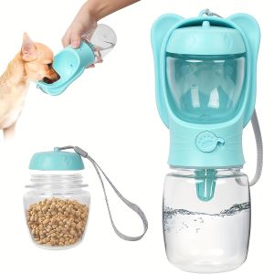 Portable Dog Water Bottle with Food Container Outdoor Water Dispenser for Cat Puppy Leakproof Walking Drinking Bowls Supplies