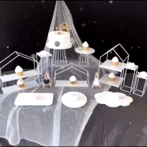 【In Stock+Free Gift】 8 white multi-layer cake stands Dessert stands buffet set Snack tray decoration suitable for home/restaurant/party/wedding etc.