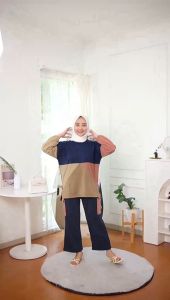 One Set Arsy Setelan Multicolor Atasan Wanita dan Celana Cargo Panjang Wanita polos lengan Panjang / Setelan Wanita