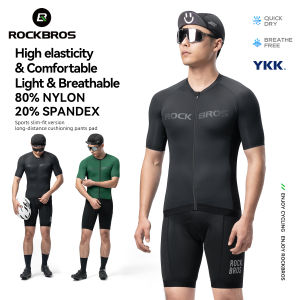 ROCKBROS Mens Cycling Jerseys Skin-Friendly Breathable Bicycle Short Sleeve Jersey Quick Dry Reflective Sports Bike T-shirts