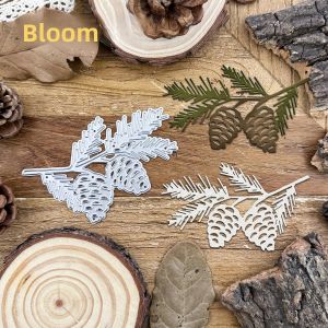Mùa Đông Giáng Sinh Cành Thông & Lá Thông Nón Thông Khuôn Cắt Kim Loại Dùng Cho Sổ Lưu Niệm Trang Trí Dập Nổi Bằng Thép Carbon