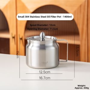 onlycook | Stainless Steel Oil Filter Pot with Strainer