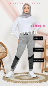 Armisth - Celana Training Olah Raga Wanita Kombinasi Babytery / Joger Olahraga Perempuan (Standar dan Jumbo)