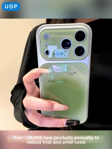 UGP | Apple Compatible Silver Edge Phone Case Green Gradient Full Protection For Women