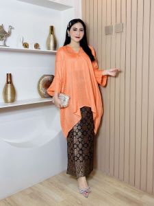 BLOUSE KAFTAN TUNIK VISCOSE ARUNA SATU SET ROK LILIT SONGKET