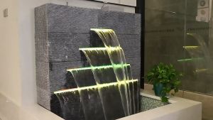 Pool Water Descent Spillway Waterfall fountain Swimming pool garden decor Acrylic With RGB LED  strip adjustable light