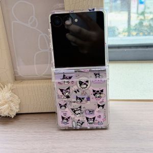 Sanrio | Cute Cartoon Sanrio Kuromi Cinnamoroll Case for Samsung Galaxy Z Flip 8 7 6 5 for Magsafe Magnetic Stand Holder Cover with Strap
