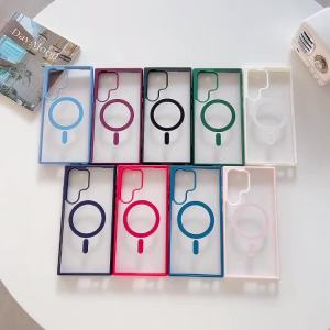 Frosted Magnetic Phone Case for Samsung Galaxy S22 S23 S24 FE S25 S26 Ultra Plus for Magsafe Cover Phone Case with Packaging