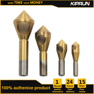 Kiprun lỗ xiên chamferer 4PC HSS mạ titan đảo ngược Lỗ côn Mũi khoan khoét loe miệng bit deburring khoan côn Máy khoét lỗ countersunk đầu chamfering công cụ