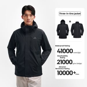 PELLIOT | Windproof Waterproof Fleece Lined 3-in-1 Outdoor Jacket