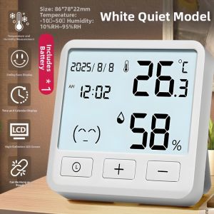 De Li | High Accuracy Indoor Humidity Thermometer New 2025 Deli 1730 Ultra Clear Display Multifunctional for Baby Room Home Use