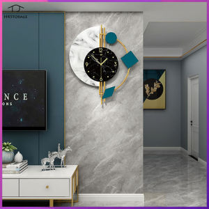 HKStorage ห้องนั่งเล่นดูนาฬิกาแขวนสไตล์นอร์ดิกติดผนังแบบเรียบง่ายนาฬิกาตกแต่งบ้านส่วนตัวหรูหรา