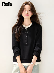 puella | Bộ Áo Hoodie Hai Mảnh Ảo Giả Cổ Tròn Nữ