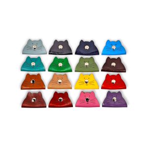 Leather Cable Organizer Cats/ Perekat Kabel Klip Headset/ Charger Model Kucing Kulit Sapi Asli