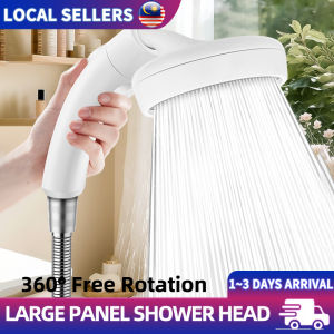 High Pressure Shower Head 360° Rotating Adjustable Dual Mode Handheld Shower with One Button Water Stop Bathroom Accessories