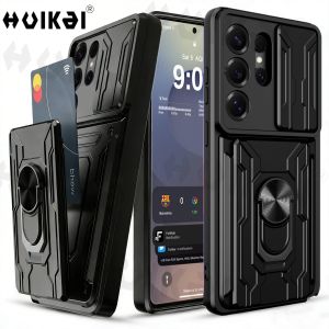 For Samsung Galaxy S26 Ultra S26 Plus S26 Samsung Galaxy S25 Ultra S25 Slide Camera Lens Wallet Case Card Holder Stand Cover