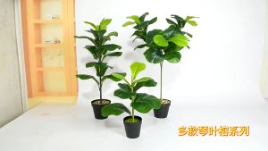 Artificial plant Artificial Fiddle Leaf Fig Tree with Pot Fake Ficus Lyrata Plant Litter Trees Decor