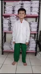 Celana Panjang Warna Hijau Madrasah Ibtidaiyah MI anak laki-laki Usia 5-14thn