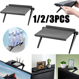 1-3Pcs Tv Computer Screen Top Shelf Organizer Bracket Adjustable Home Top Storage Rack Media Box Router Shelf Rack Storage Table