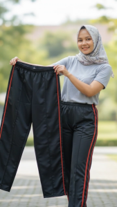 Celana Training Olahraga Pria Wanita Jumbo Garis 2 Sport