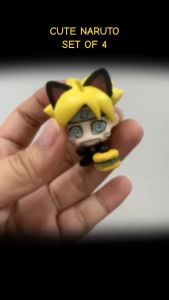 4PCS mini figure Naruto Boruto Uzumaki Sasuke Uchiha Figure Toy Petit Chara Land Naruto Model
