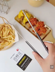 Korean BBQ Tongs Stainless Steel Grill Tongs Barbecue Food Clip Bread Tongs Meat Salad Serving Tongs Kitchen Cooking Utensils