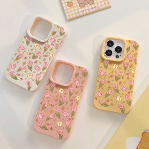For iPhone 14 Pro max Tulips ins Trendy shell 13 12 11 15 8plus 7plus iPhone Case XR X Xs Max 11pro