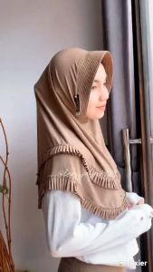Jilbab Instan Hijab Bergo Jersey Rempel - Muslim Kerudung Khimar Syari