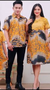 Outfit Keluarga Baju Couple Pasangan Berempat Ayah Ibu Anak Baju Batik Couple Atasan Pria Dress Cewek Dress Anak Kemeja Anak
