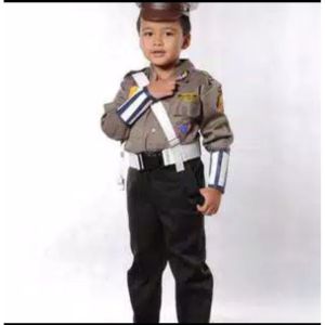 BAJU SETELAN SERAGAM PROPESI POLISI ANAK TK LENGKAP