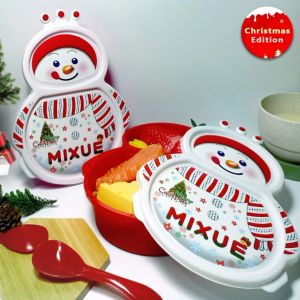 Cheerful Mixue Bento Kotak Bekal Praktis Lunch Box Mixue Menyenangkan untuk Anak Christmas Edition