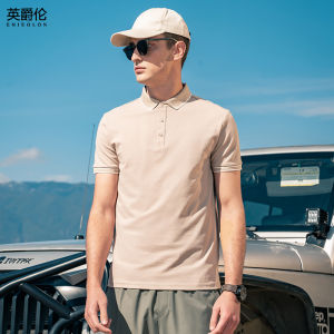 Enjeolon | Summer Silk Cotton Stripe Polo Shirt for Men