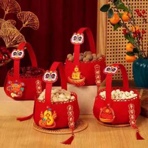 Readystock现货🇲🇾 手提篮子摆件入宅仪式新居乔迁果蓝装饰客厅布置用品搬家新房子用 shifting in new house ceremony dry fruit candy hand basket