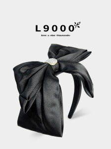 Romantic Fleeing Princess Hairband Large Butterfly Knot Spliced Rhinestone Hair Clip French Style Black Size Extravagant Headwear