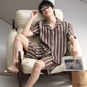 Bộ đồ ngủ nam MiiOW làm bằng vải cotton tay ngắn quần short thoải mái