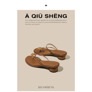 French Style Toe-Open Sandals Womens Shoes 2024 New Thick Heel Roman Style Slip-On Summer Casual Footwear Outerwear Design