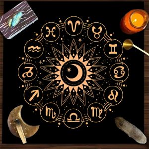 Khăn Trải Bàn Hình Bướm Chuồn Chuồn Hoa Tarot VIKAMA - Khăn Trải Bàn Bói Toán Huyền Bí Chất Liệu Polyester Bền Dùng Trang Trí Nhà Cửa Tiệc Tùng Thiền Định