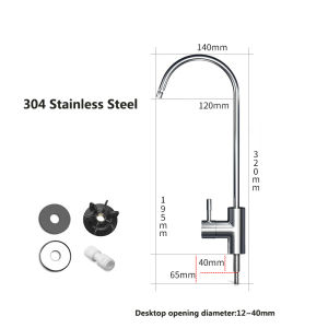 304ก๊อกน้ำห้องครัวสแตนเลส1/4นิ้วเชื่อมต่อท่ออะไหล่เครื่องกรองออสโมซิสถอยหลังก๊อกน้ำดื่มโดยตรง