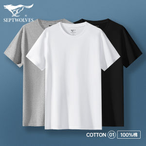 Pure Cotton Short Sleeve T-Shirt Vest Underwear for Men round Neck Base Layer Sweatshirt White Color Sport Style Knitted Fabric