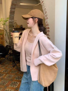 YUEZHONGWEI | Early Spring Korean Style Pink Sweater Cardigan Camisole Two-piece Set