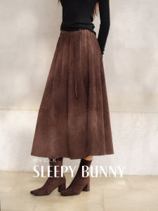 Cross Design Faux Suede A-Line Skirt