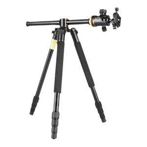 QINGZHUANGSHIDAI | Adjustable Tripod for Low Angle Shooting with Swivel Arm and Foldable Monopod
