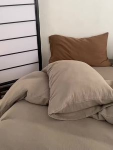 WUYINLIANGPIN | Double Layer Crinkled Cotton Bedding 4-Piece Set