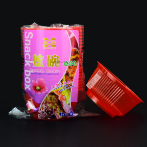 Disposable Thickened Plastic Bowl Red Food Grade Home Use Transparent round Dinner Soup Bowl Wedding Banquet Tableware