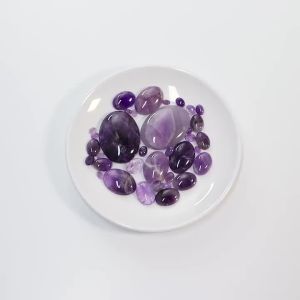 2-10pcs/lot Natural Stone Cabochon Beads Purple Amethyst Oval Cabochon Cameo Loose Beads For Jewerly Making DIY Ring Pendants
